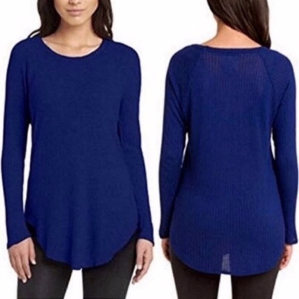 Chaser Ladies’ Long Sleeve Waffle Thermal Top - Blue